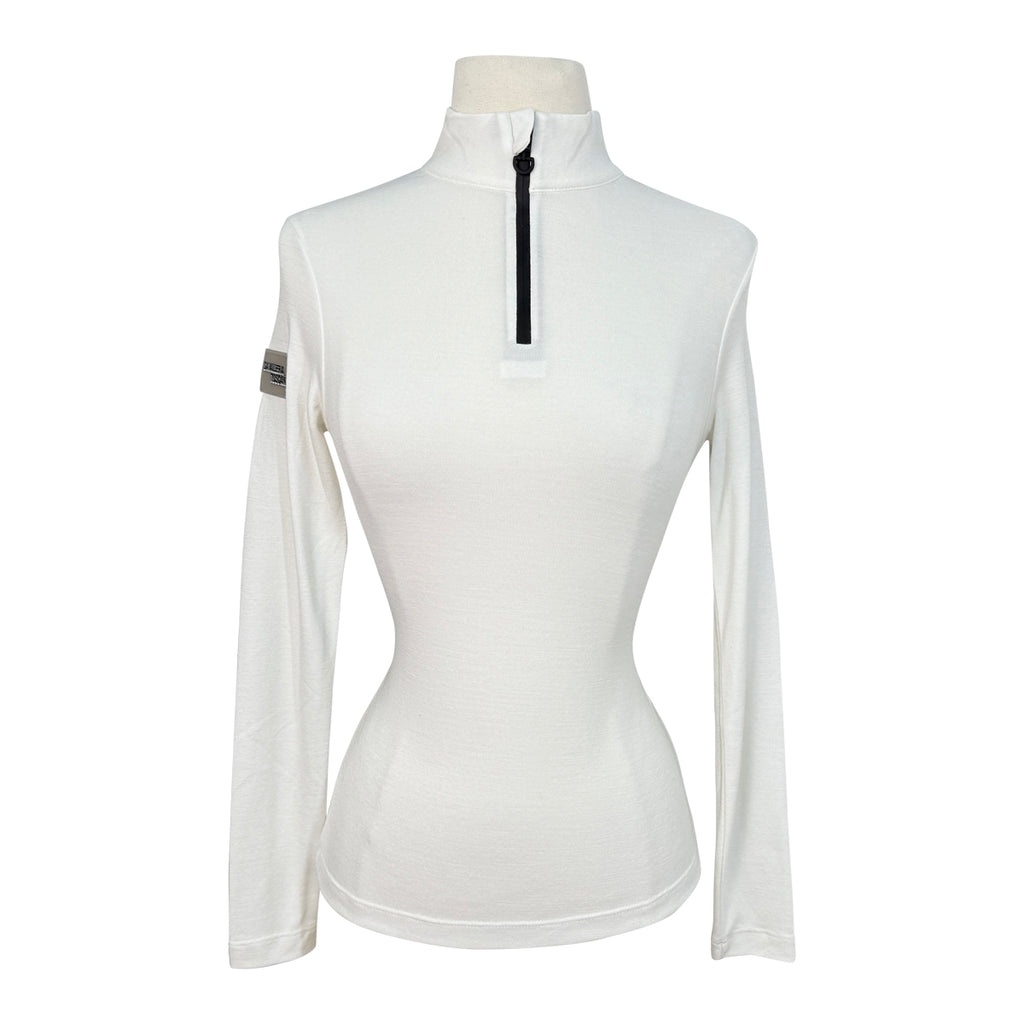 Cavalleria Toscana L/S Tech Wool Half Zip Turtleneck  in Beige