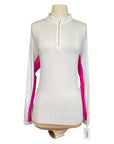 Free x Rein 'The Sportif' Equestrian Bodysuit in White/Fuchsia