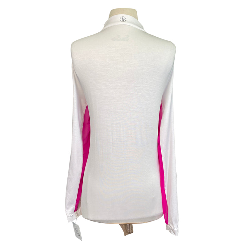 Free x Rein 'The Sportif' Equestrian Bodysuit in White/Fuchsia