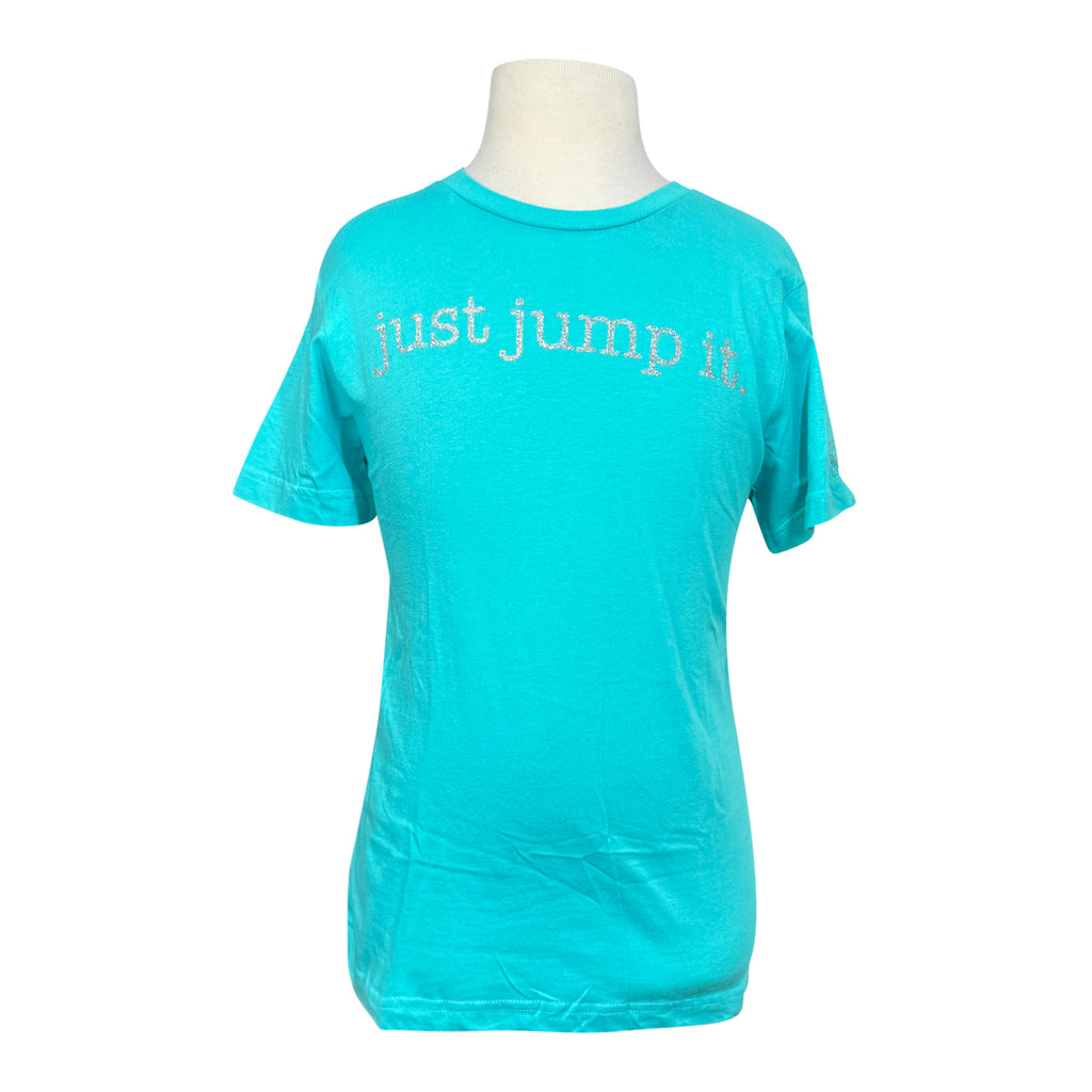 Equine & Design 'just jump it' Youth T-Shirt in Caribbean Blue