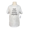 Equine & Design 'eat ride sleep repeat' Youth T-Shirt in Grey Snakeskin