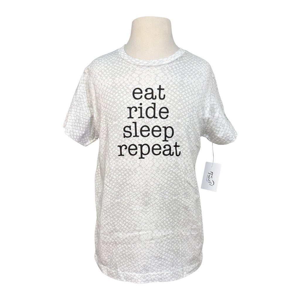 Equine & Design 'eat ride sleep repeat' Youth T-Shirt in Grey Snakeskin
