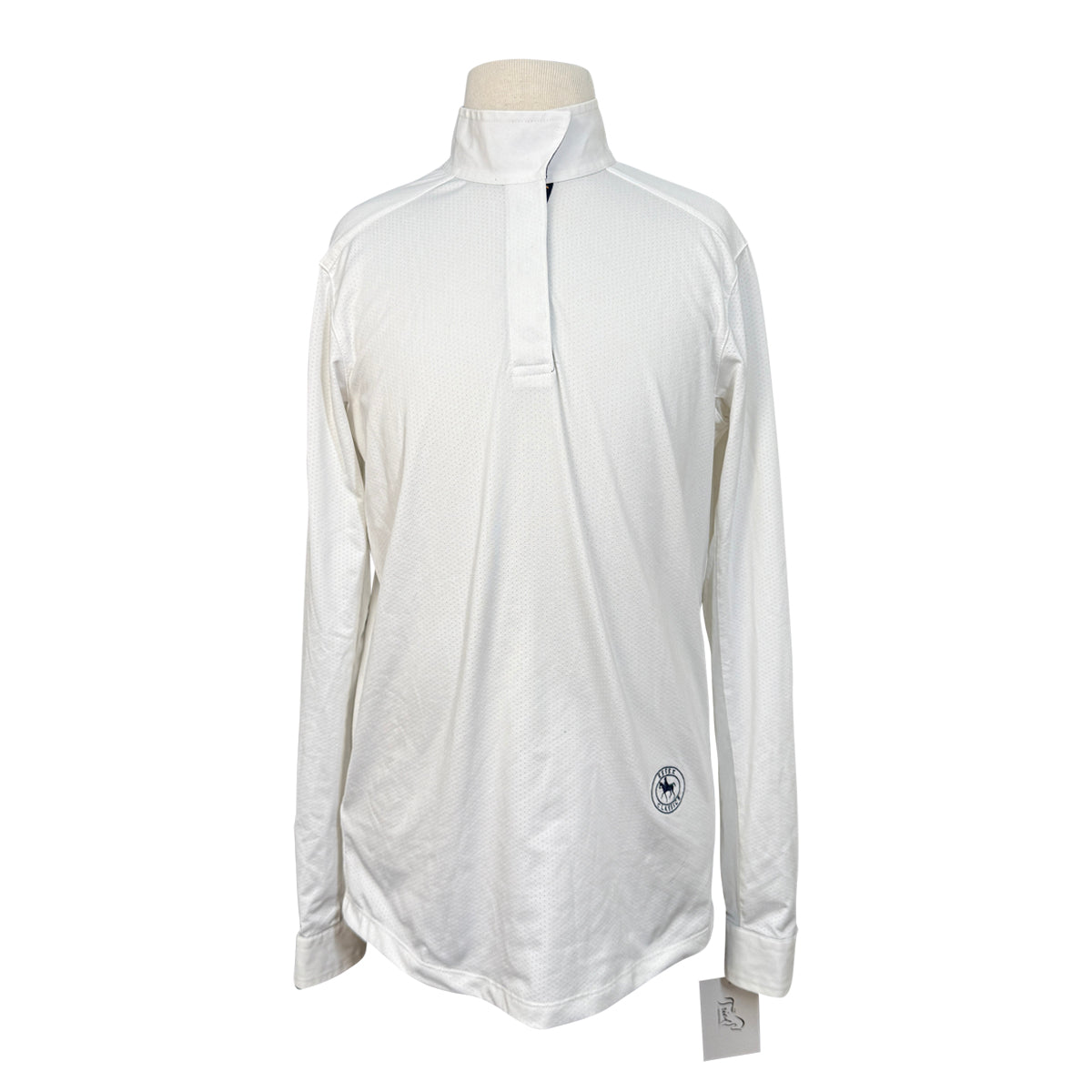 Essex Classics Talent Yarn Kids Long Sleeve Show Shirt in White/Monkeys