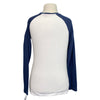 Back of Ariat Graphic Pony Baseball Tee in White/Navy