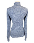 Ariat Team Gridwork 1/4 Zip Baselayer in Blue Heather/Red Accents - Women's Small
