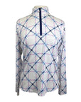 San Soleil Printed Sunshirt UV 50 in White/Pink & Blue Belts