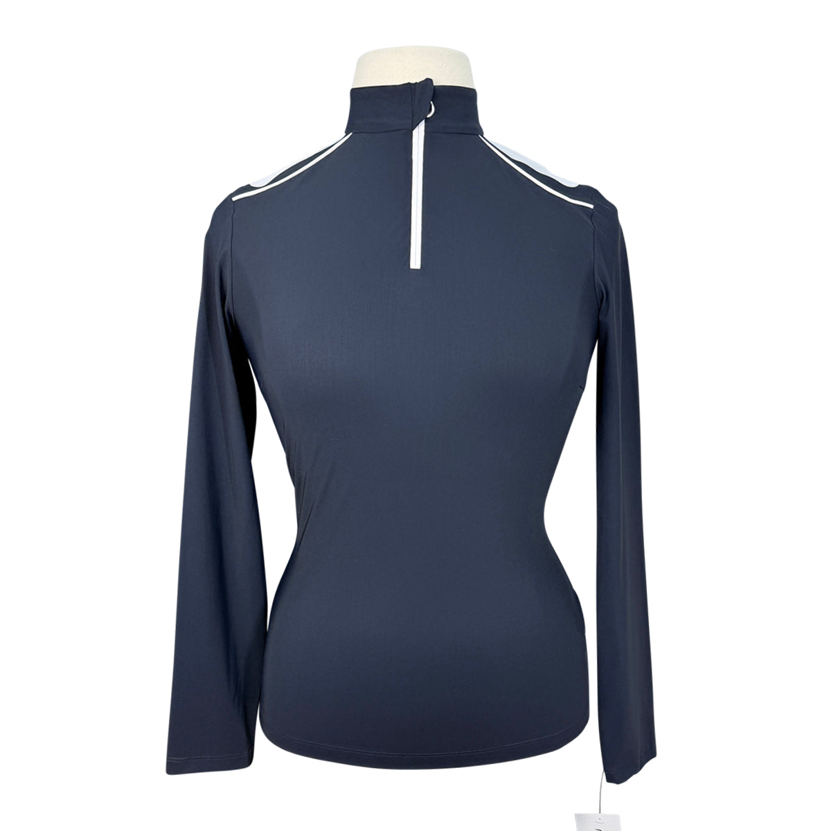 Cavalleria Toscana Long Sleeve Jersey Zip Training Polo in Navy 