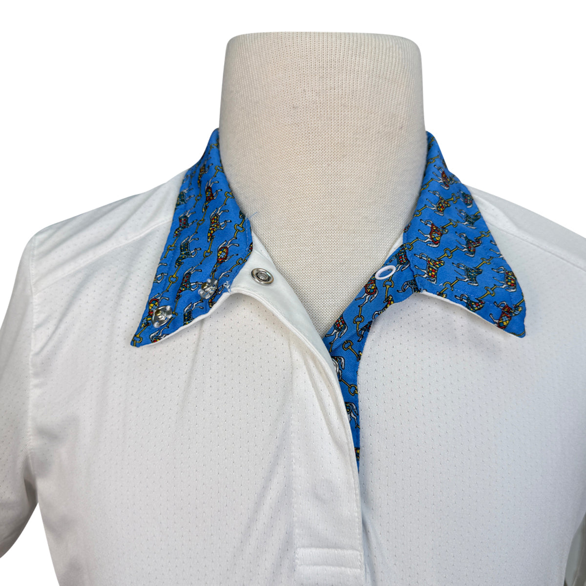 Essex Classics 'Talent Yarn' Short Sleeve Show Shirt in White/Bits &amp; Horses