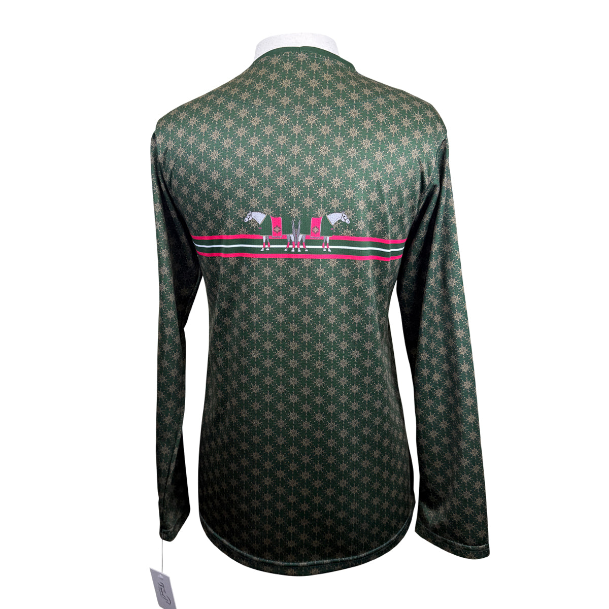 Espoir Lumiere Crewneck Long Sleeve in Green/Blanketed Horse