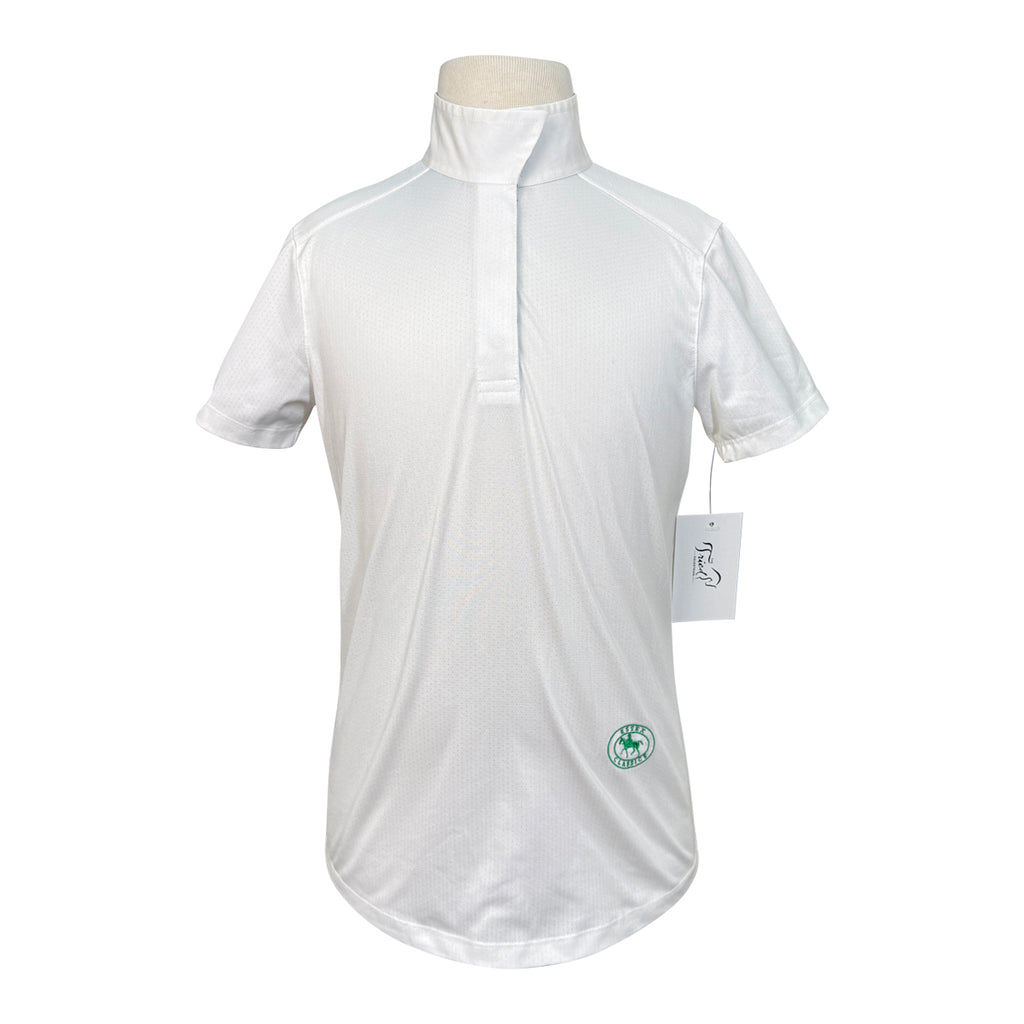 Essex Classics 'Talent Yarn' Short Sleeve Show Shirt in White/Leaf Ribbons - Children's Large