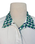 Essex Classics 'Talent Yarn' Short Sleeve Show Shirt in White/Leaf Ribbons - Children's Large