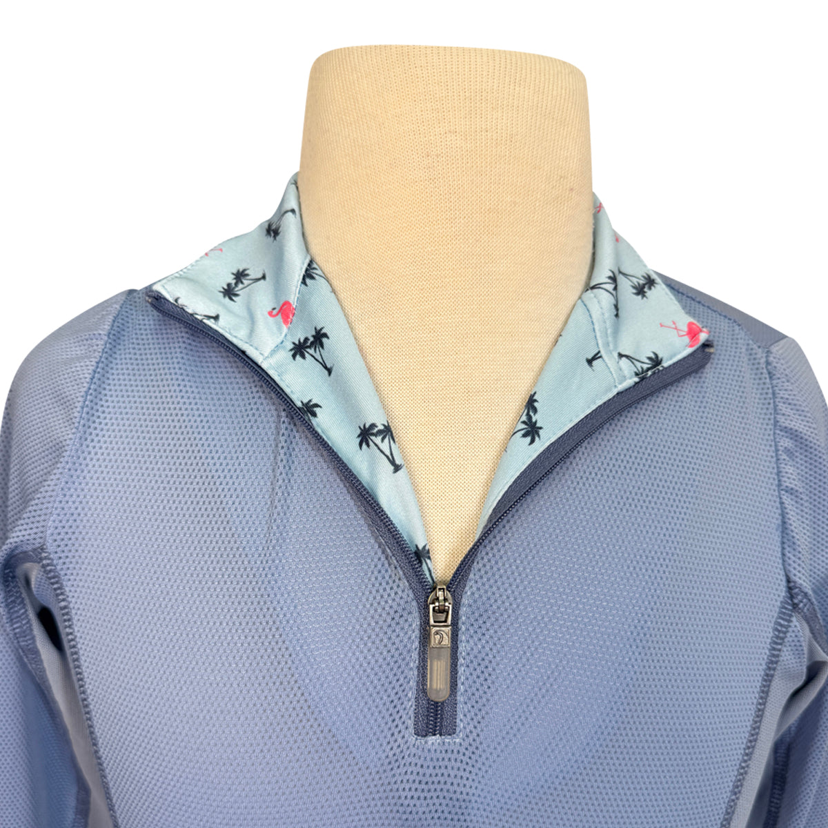 Romfh Chill Factor Long Sleeve Sunshirt in Powder Blue/Flamingos