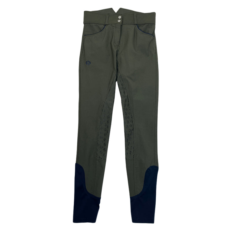 Halter Ego 'Perfection' Full Seat High Rise Breeches in Olive/Navy