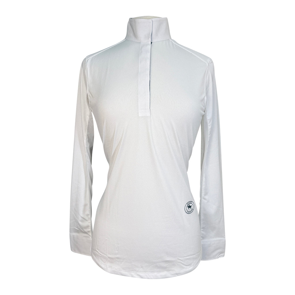 Essex Classics 'Talent Yarn' Long Sleeve Show Shirt in White w/Safari