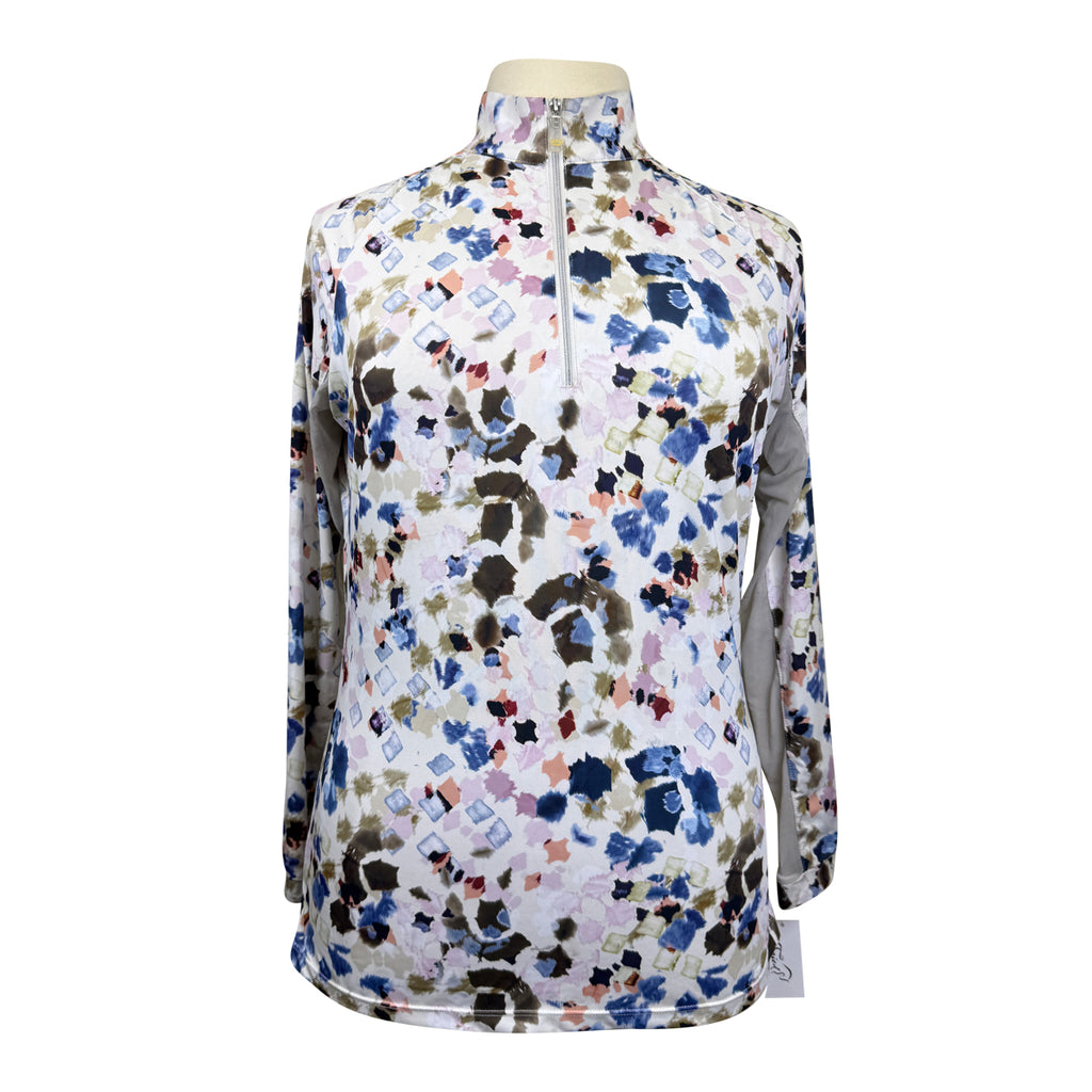 Kastel 1/4 Zip Long Sleeve Shirt in Seaside Abstract