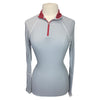 GhoDho 'Alia' Performance Shirt in Grey/Burgundy - Women's Large