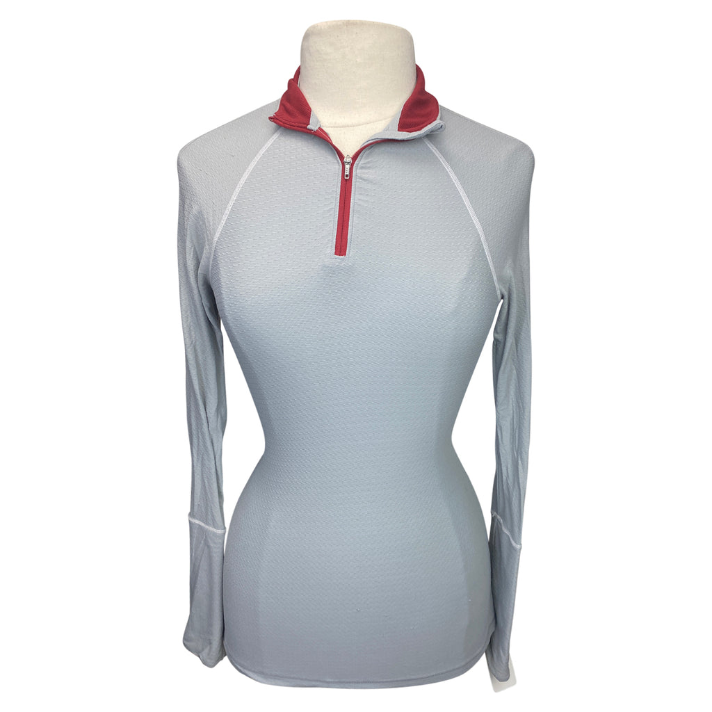 GhoDho 'Alia' Performance Shirt in Grey/Burgundy - Women's Large