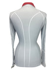 GhoDho 'Alia' Performance Shirt in Grey/Burgundy - Women's Large