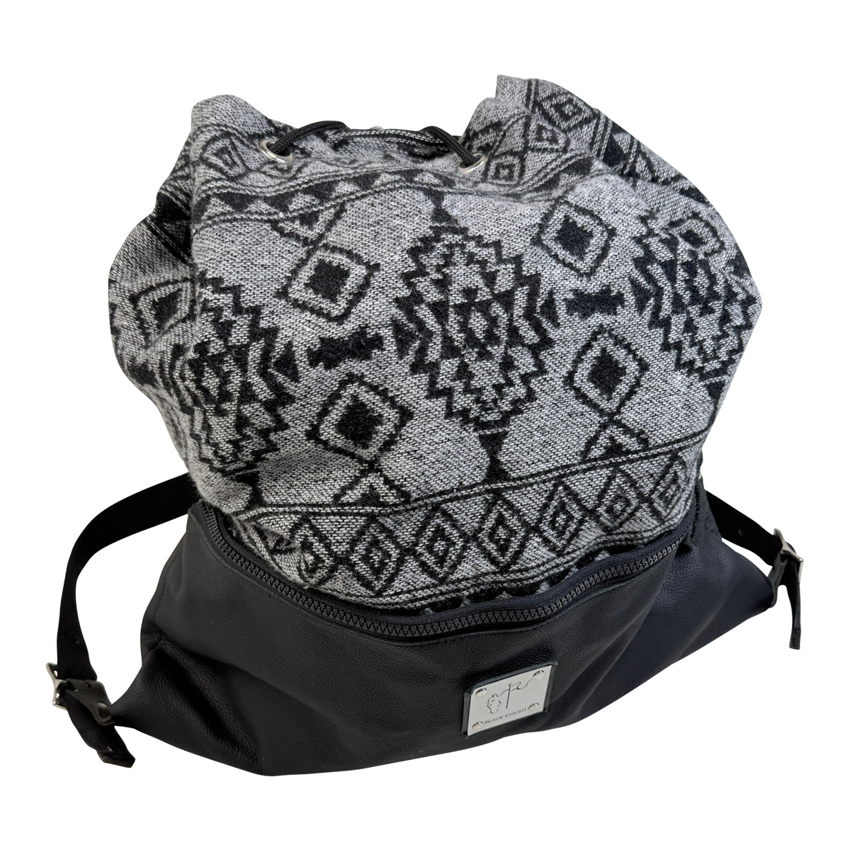 Black Knight Drawstring Backpack in Black/Grey 