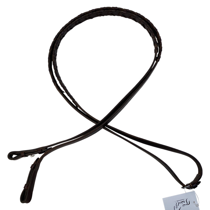 Plain Leather Laced Reins in Brown