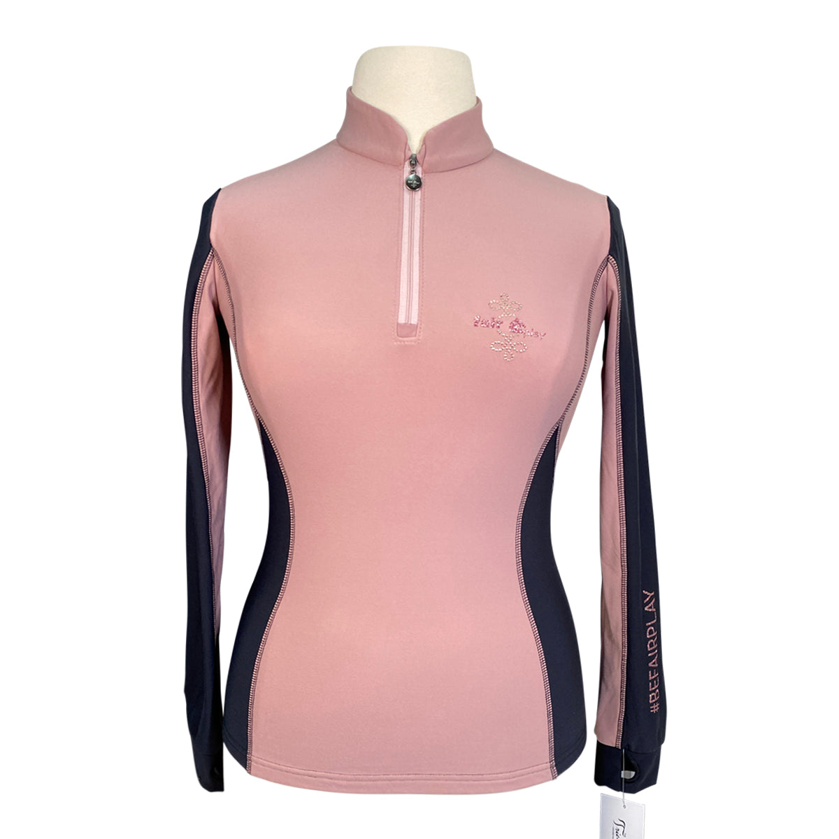 Fair Play Long Sleeve Pullover in Pink/Black - Women's XL