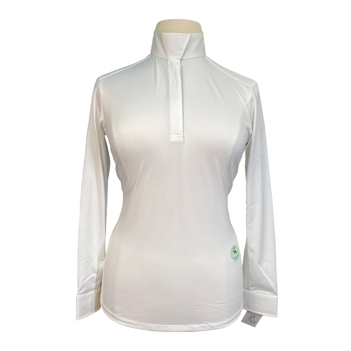 Essex Classics L/S Talent Yarn Show Shirt in White/Green Tack
