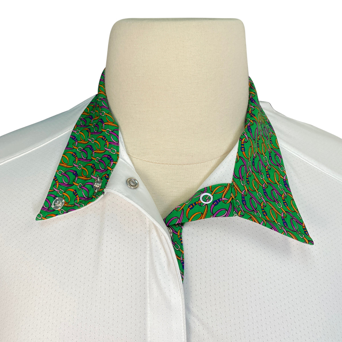 Essex Classics L/S Talent Yarn Show Shirt in White/Green Tack