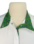 Essex Classics L/S Talent Yarn Show Shirt in White/Green Tack