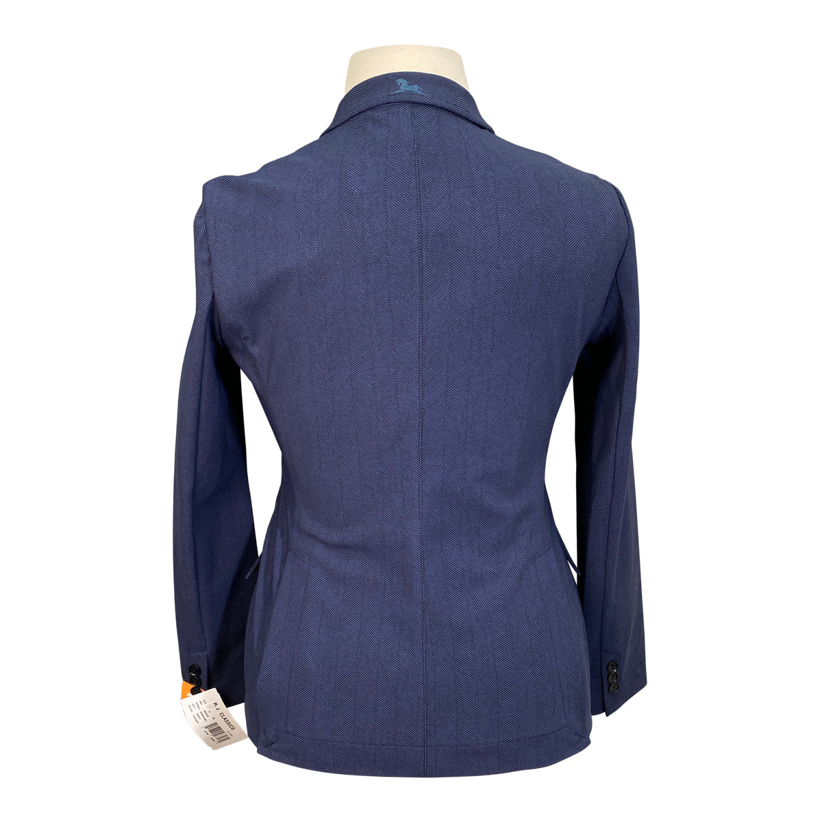 Back of RJ Classics 'Monterey' Orange Label Show Coat in Navy Herringbone - Women's 10R