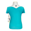 CRINIĒRE 'Margot' Short Sleeve Show Shirt in Turquoise - Women's XL