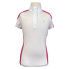 Ariat Pro Series Show Shirt in White with Mauve/Baby Blue Stripe