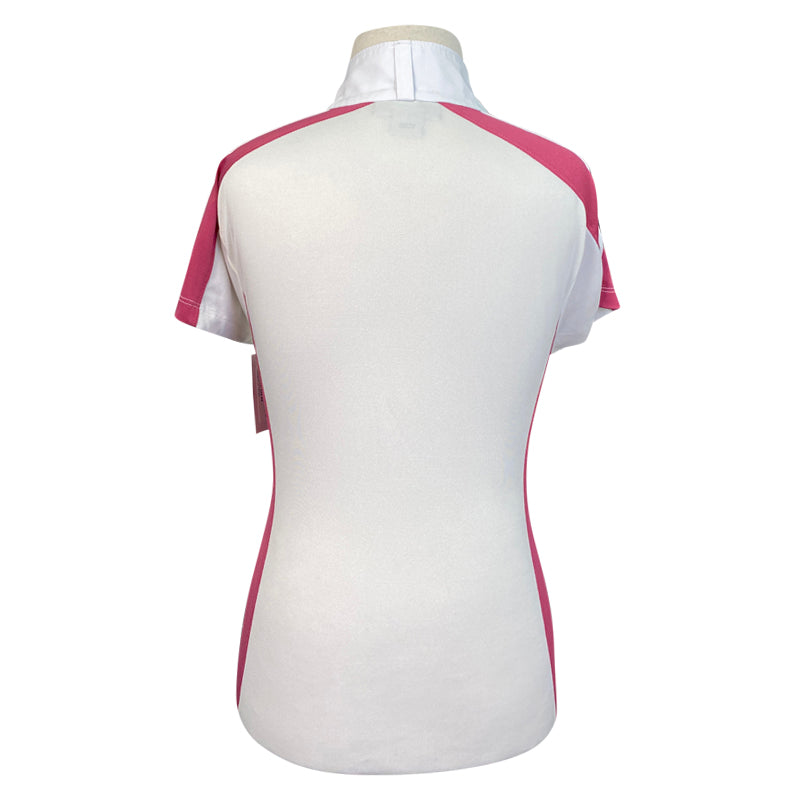 Ariat Pro Series Show Shirt in White with Mauve/Baby Blue Stripe