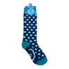 Ovation Kids 'Lucky' Knee High Socks in Blue/Light Blue Polka Dot - Children's 7-9
