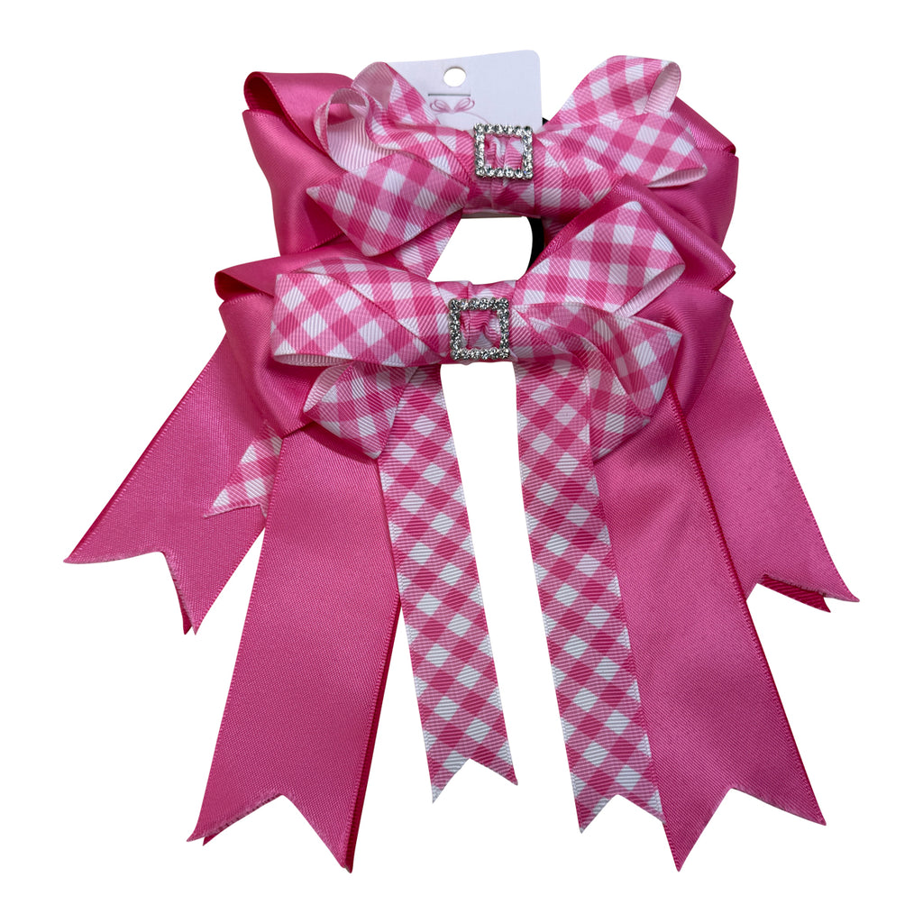 Ballerina Bows Show Bows in Pink Plaid