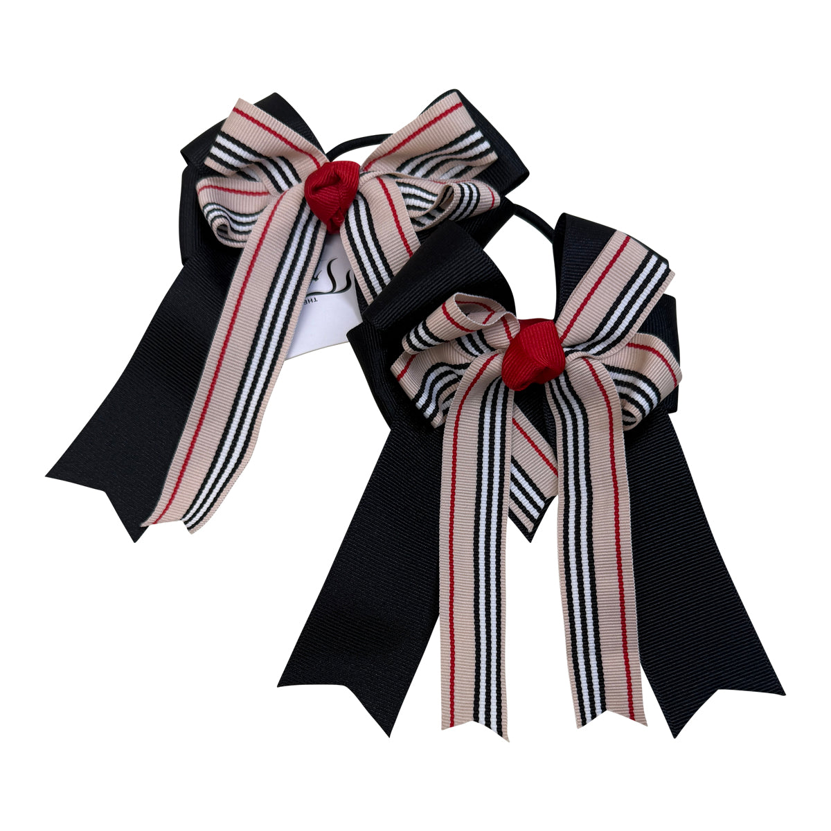 Show Bows in Black/Tan Stripes