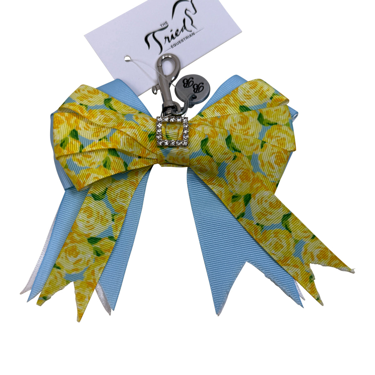 Ballerina Bows Charm Bow in Baby Blue Flowers - Single