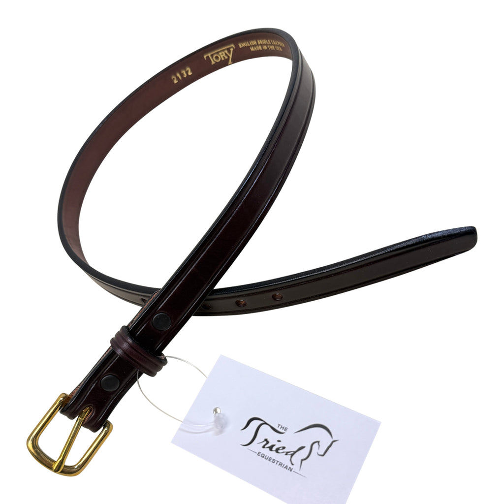 Tory Leather Plain Belt in Havana - Children's Medium