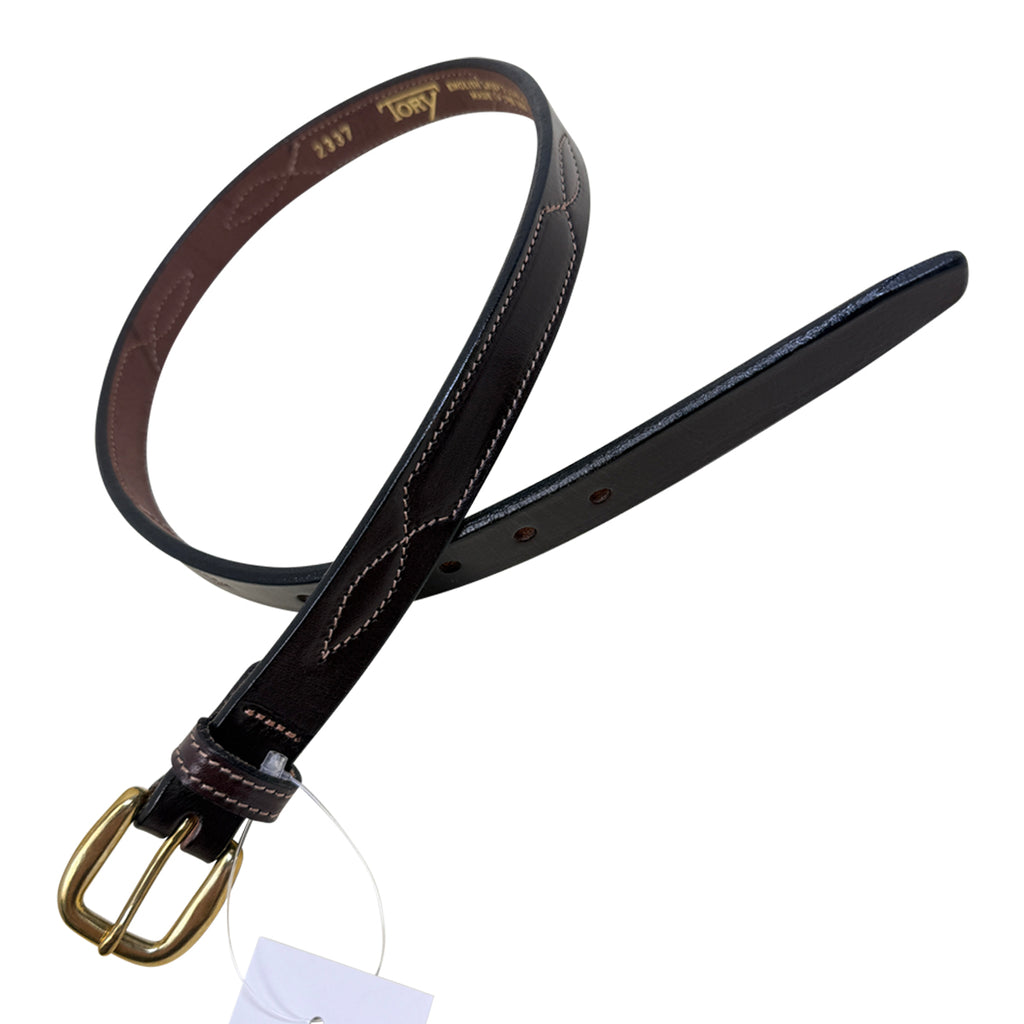 Tory Leather Fancy Stitched Belt in Havana
