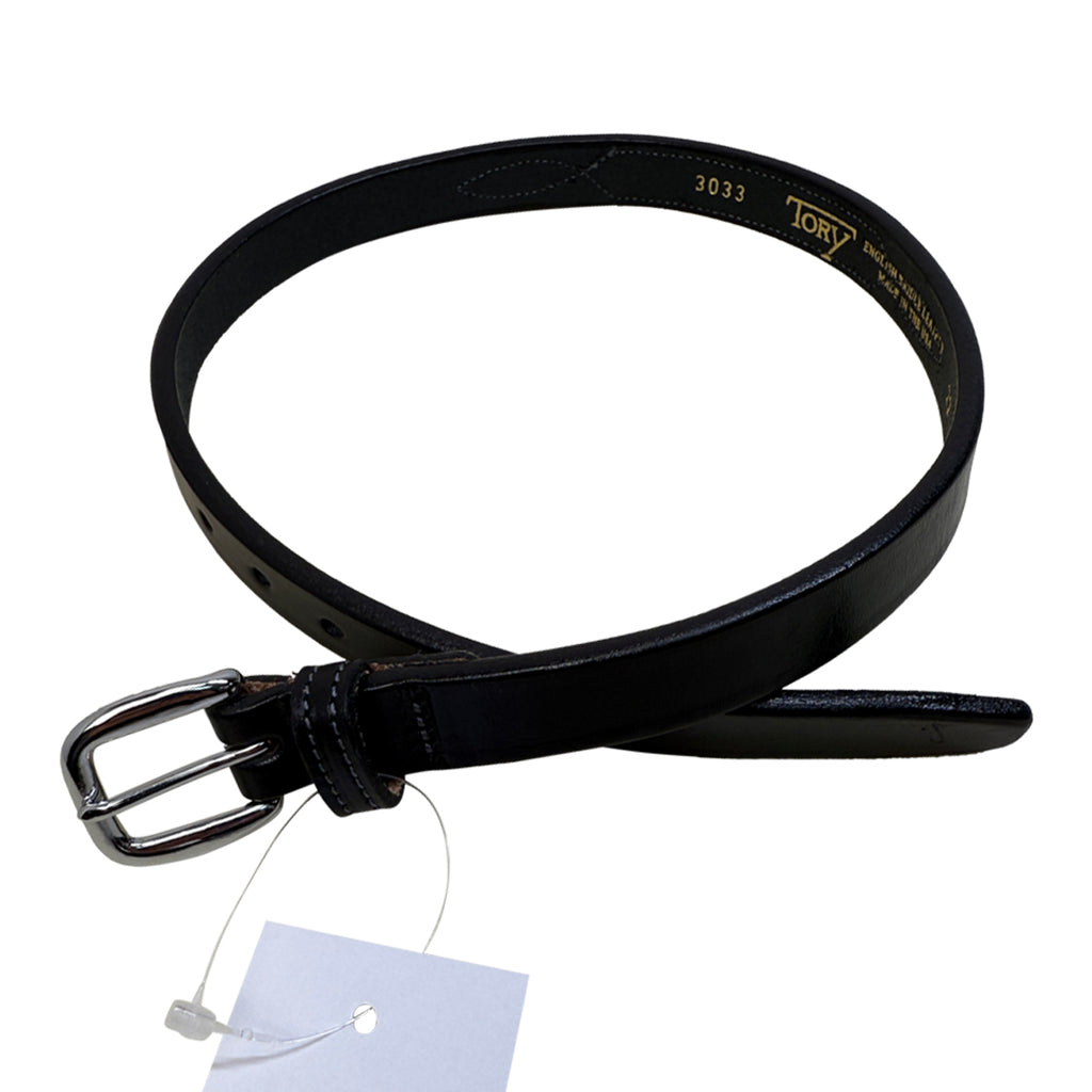 Tory Leather Fancy Stitched Belt in Black