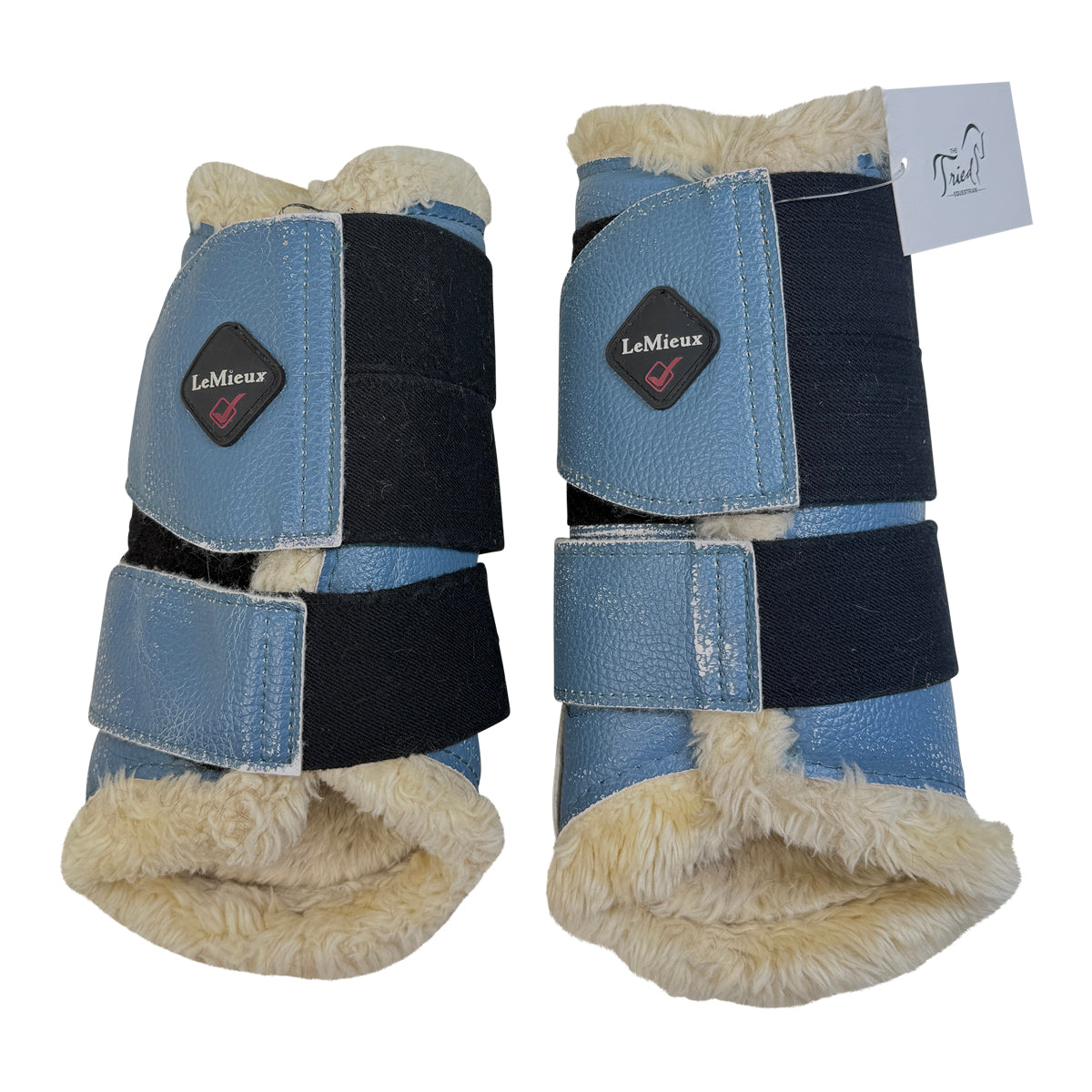LeMieux Fleece Lined Brushing Boots in Ice Blue