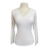 CALLIDAE The Long Sleeve Tech V Neck in White 