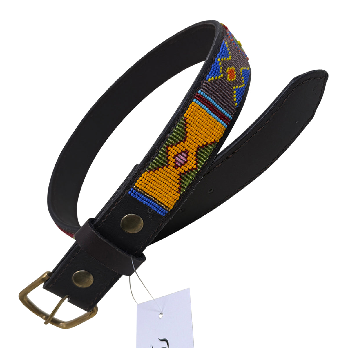 Beaded Belt in Brown