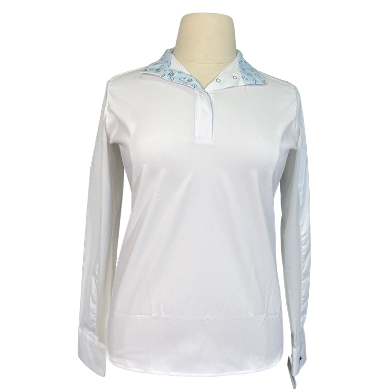 RJ Classics 'Rebecca' Show Shirt in White/ Blue Anchors