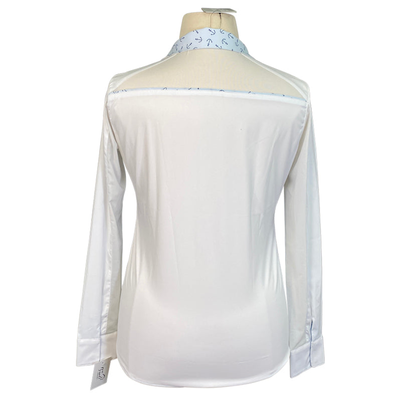 RJ Classics 'Rebecca' Show Shirt in White/ Blue Anchors