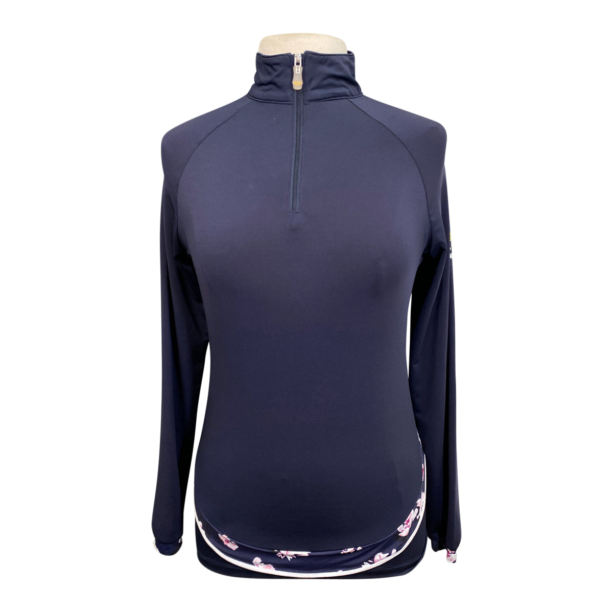 Front of Kastel Denmark 'Charlotte' Long Sleeve Shirt in Navy Floral - Women's Small