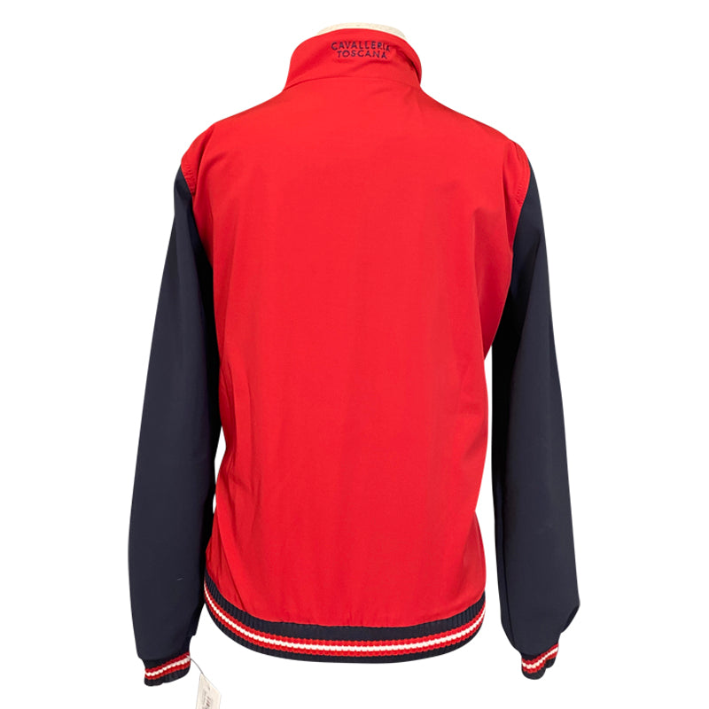 Cavalleria Toscana Varsity Jacket in Red/Navy 