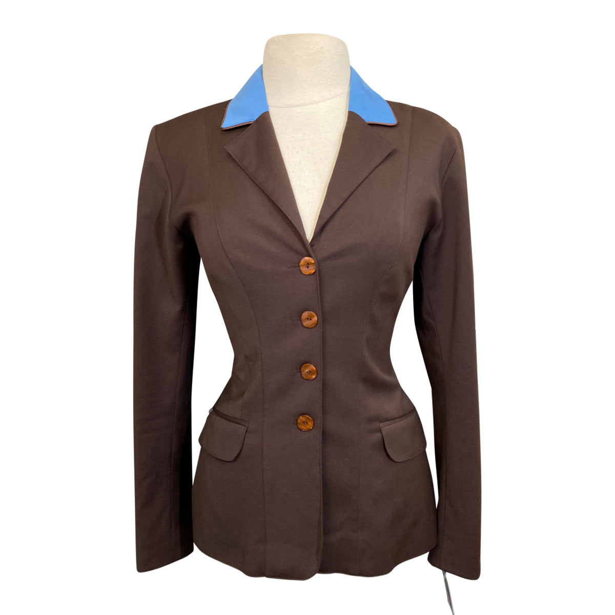 Winston Equestrian Classic Competition Coat in Chocolate Brown w/Blue