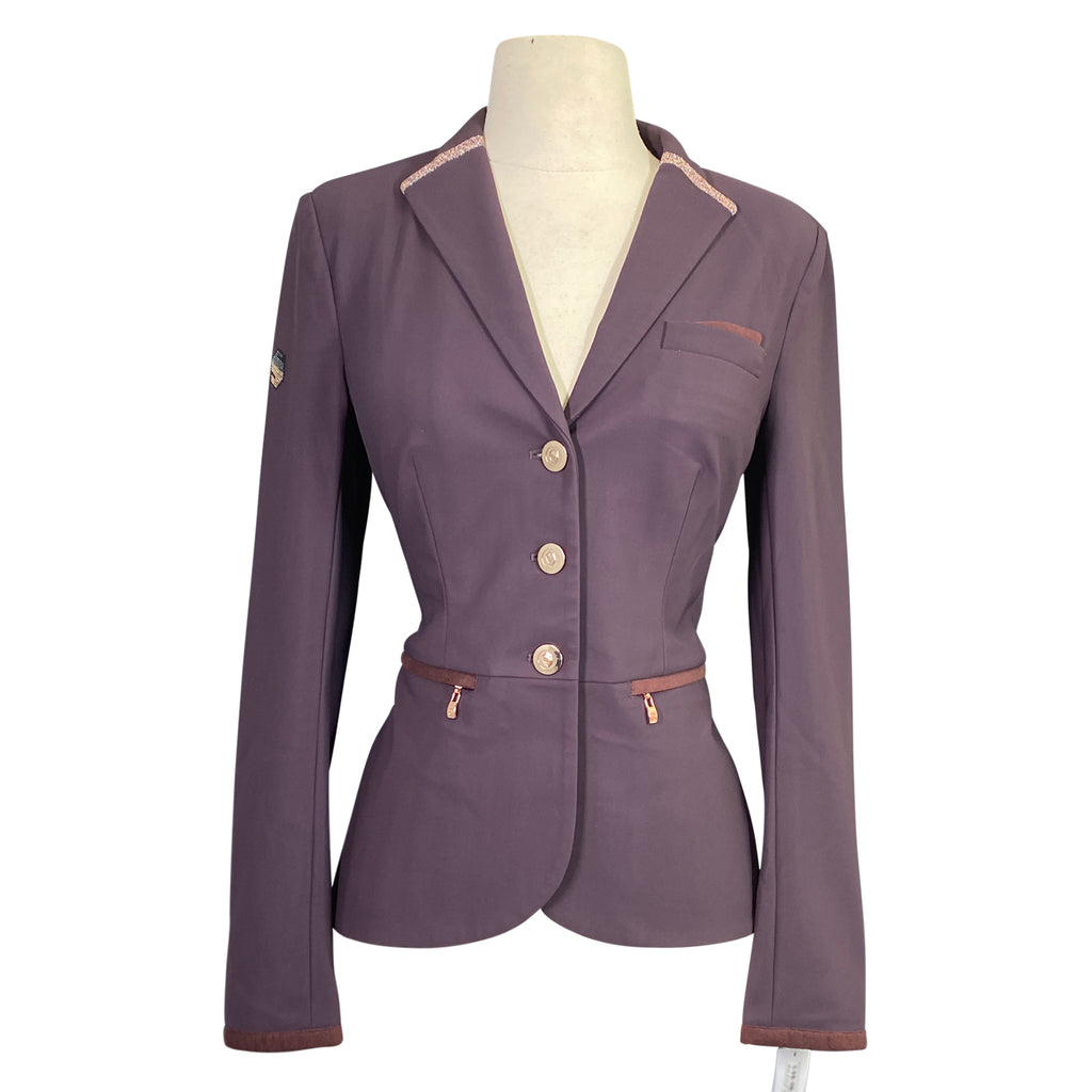 Samshield 'Victorine' Crystal Fabric Competition Jacket in Aubergine/Rose Gold - Women's FR 34 (US 4)