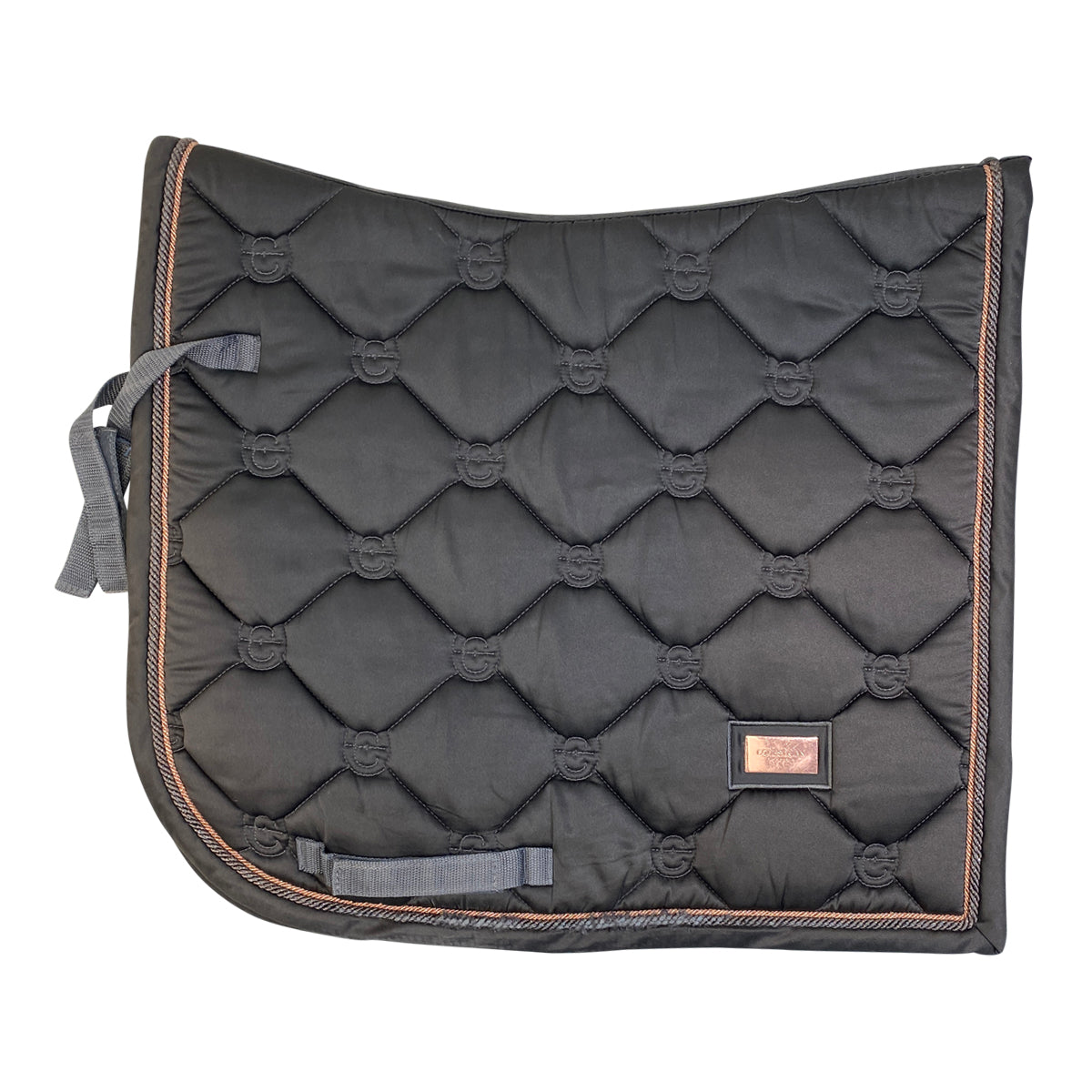 Equestrian Stockholm Dressage Saddle Pad in Grey/Rose Gold - Full
