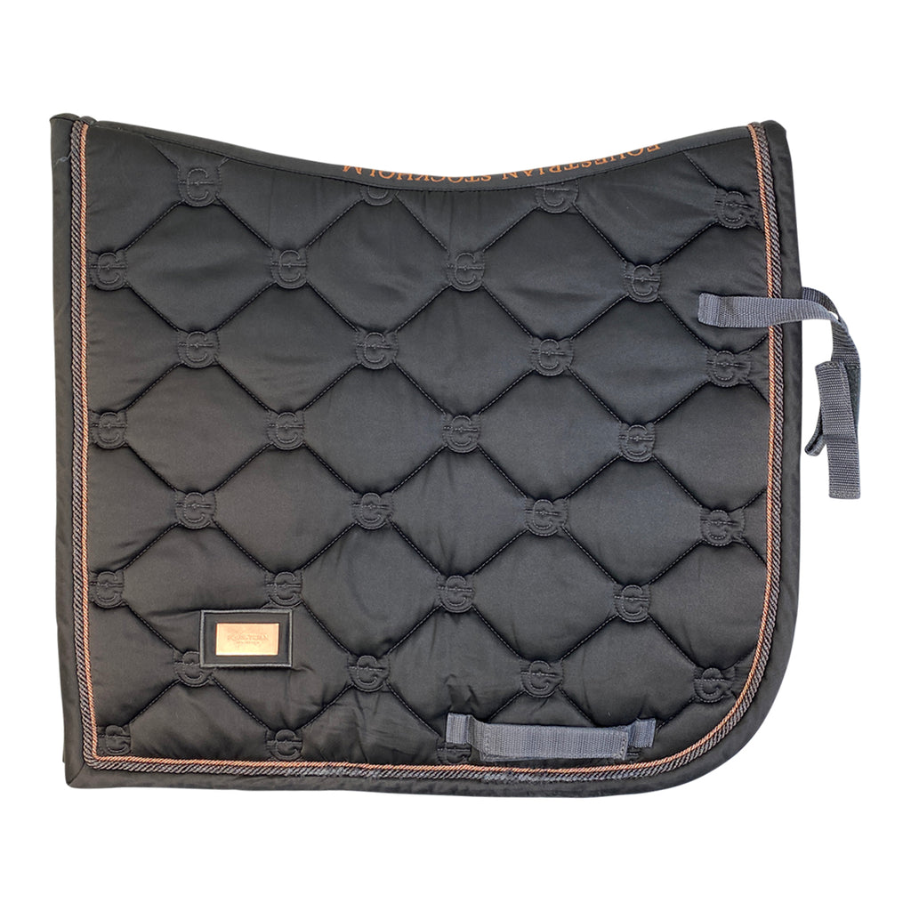 Equestrian Stockholm Dressage Saddle Pad in Grey/Rose Gold - Full